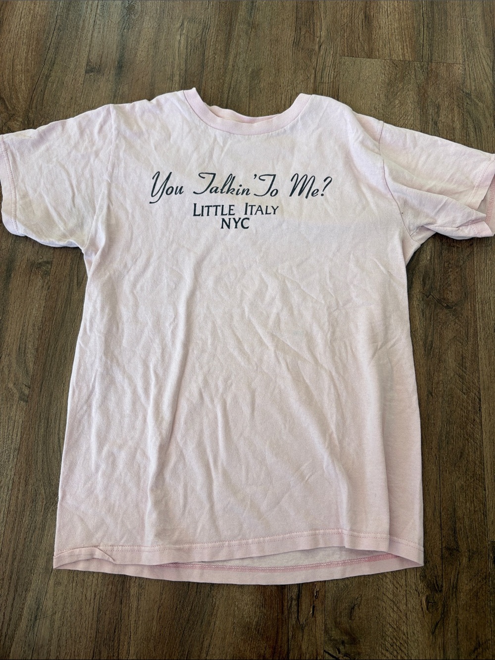 You Talkin' To Me? Vintage Little Italy NYC T-Shirt - Light Pink